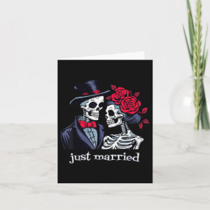 Rose Skeleton Bride & amp; Groom, nur verheiratet  Karte