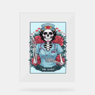 Rose Skeleton Nurse Tarot Card Halloween Es Acrylschild