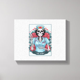Rose Skeleton Nurse Tarot Card Halloween Es Leinwanddruck