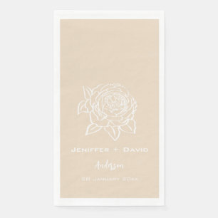 Rose Sketch Personalisierte Hochzeit/ Brautparty Serviette