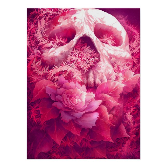 Rose Skull Poster (Vorderseite)