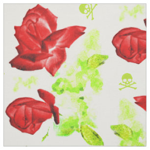 Rose Skulls farbenfrohe Muster Stoff