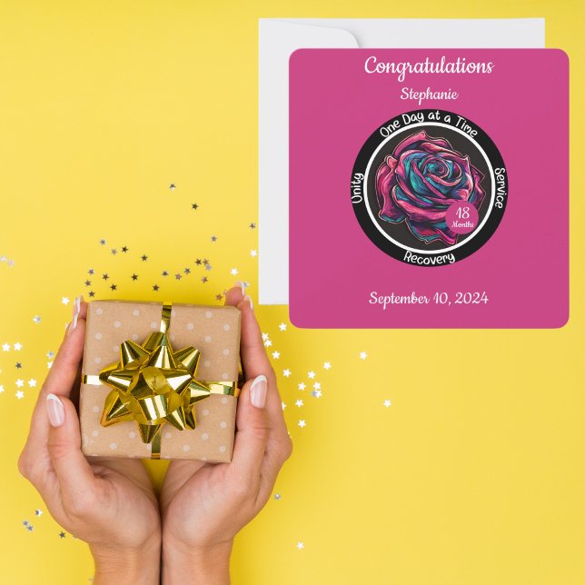 Rose Sobriety Chip | 12-Stufen-Erholung Karte (Von Creator hochgeladen)