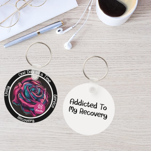 Rose Sobriety Chip | 12-Stufen-Erholung Schlüsselanhänger (Von Creator hochgeladen)