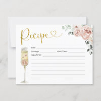 Rose Soiree-Rezept-Karte Gold und Rosa