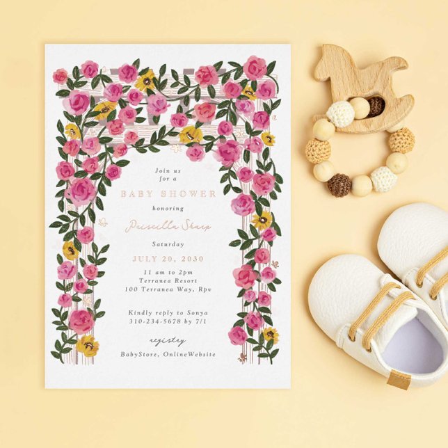 Rose Sonnenblume Trellis Spring Garden Baby Dusche Folieneinladung (Von Creator hochgeladen)