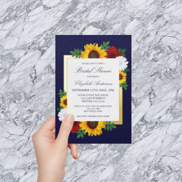 Rose Sonnenblumen Herbst Brautparty Folieneinladung