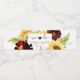 Rose Sonnenblumen Hochwasser Flasche Getränke Etik Wasserflaschenetikett