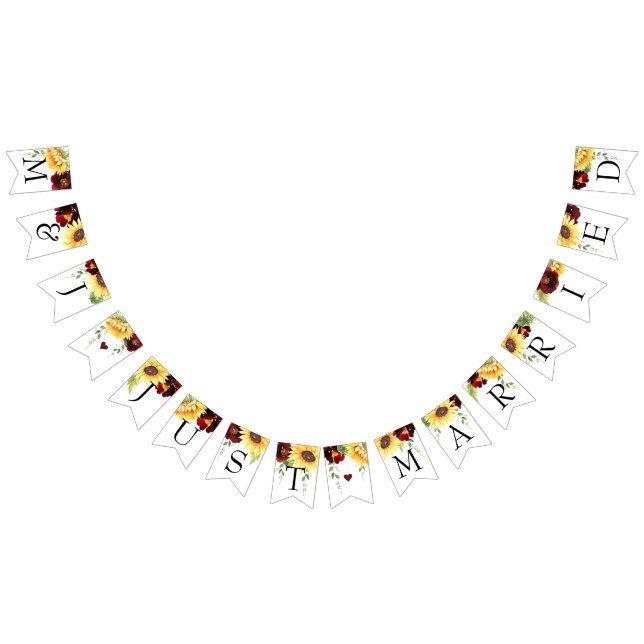 Rose Sonnenblumen Hochzeit nur verheiratet Banner (Alle)