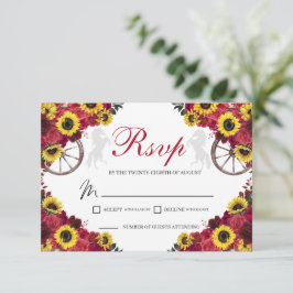 Rose Sonnenblumen Quinceanera UAWG Einschließungsk RSVP Karte