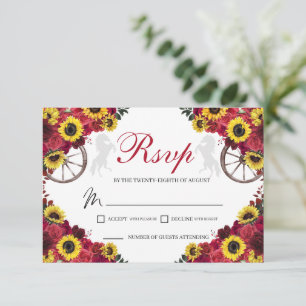 Rose Sonnenblumen Quinceanera UAWG Einschließungsk RSVP Karte