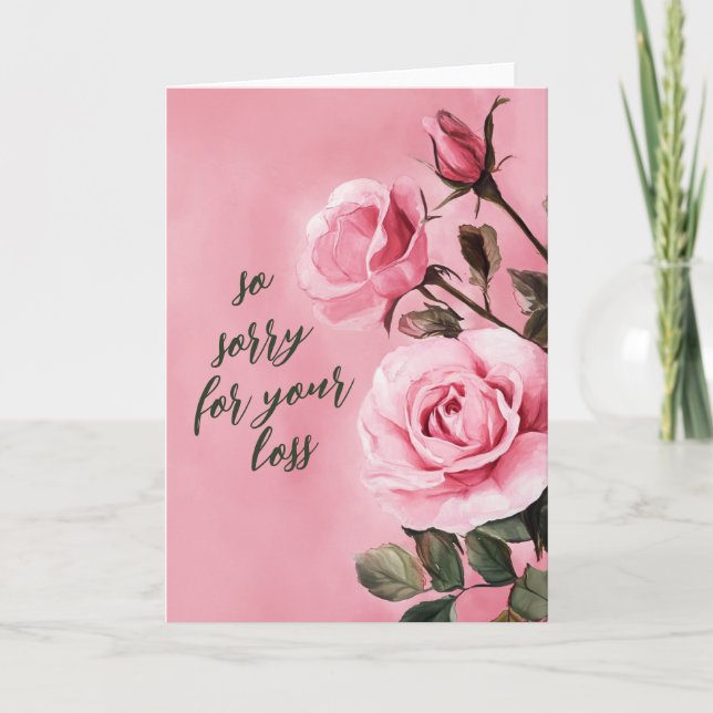 ROSE-SORRY FÜR VERLUSTE KUSTOM-Beileid Karte (Vorderseite)