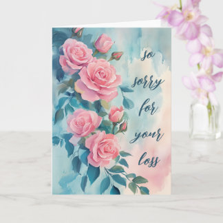 ROSE-SORRY FÜR VERLUSTE KUSTOM-Beileid Karte