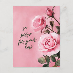 ROSE-SORRY FÜR VERLUSTE KUSTOM-Beileid Postkarte