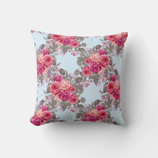 Rose Spray Decorative Kissen (Vorderseite)