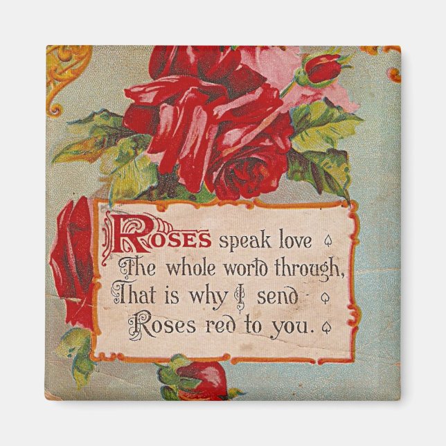 Rose sprechen Liebe Magnet (Vorne)