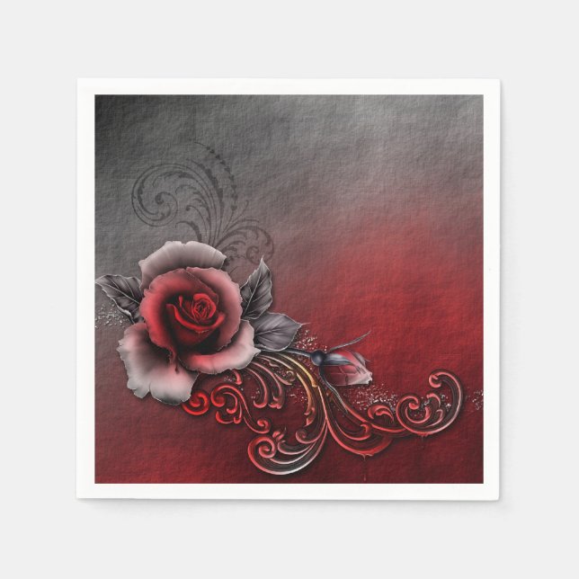 Rose Standard Cocktail Napkins Serviette (Vorderseite)