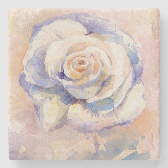 Rose Steinuntersetzer (Vorderseite)