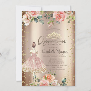 Rose Stilmädchen, Diamonds Cooper Quinceañera Einladung
