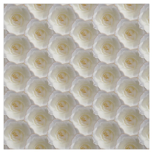 Rose Stoff Weißrosengewebe Baumwolle oder Poly (Muster)