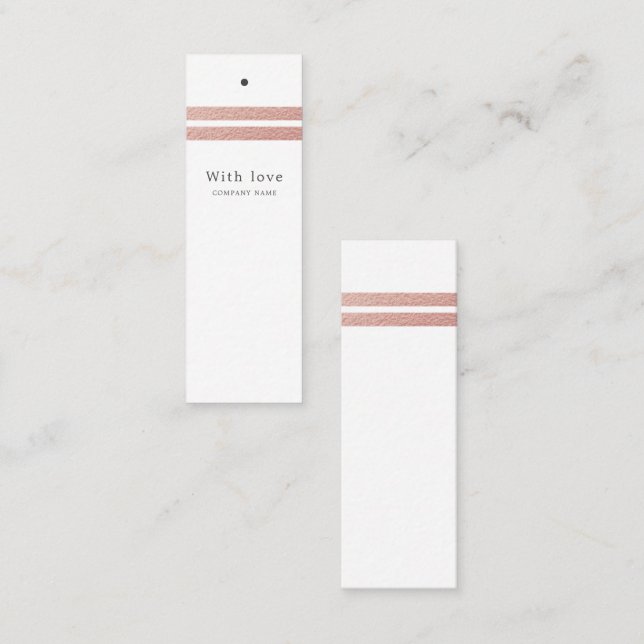 Rose Streifen | White Gift Tags (Vorne/Hinten)