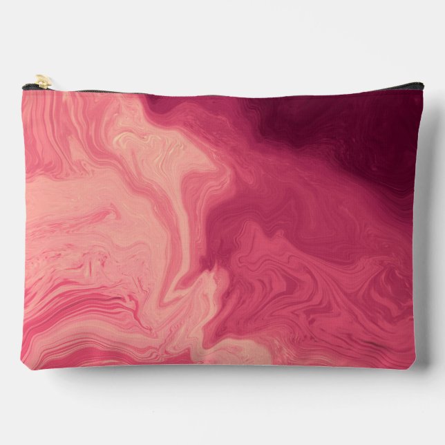 “Rosé Swirl” Marbled Makeup Bag  Zubehörtasche (Vorderseite)