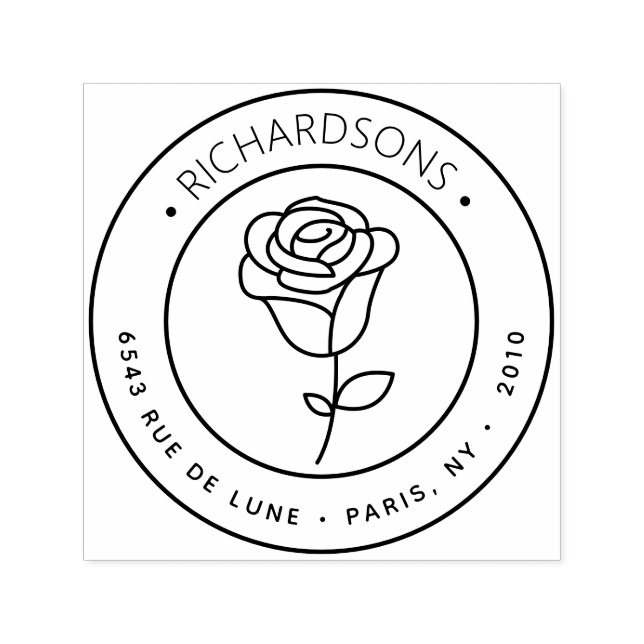 Rose-Symbol-Rücksendeadresse Permastempel (Design)