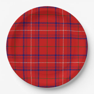Rose Tartan Rot kariert Pappteller