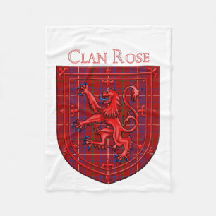 Rose Tartan Scottish Kariert Lion Rampant Fleecedecke