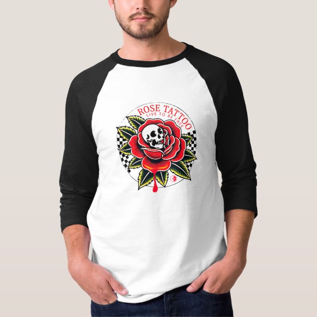 Rose Tattoo Raglan Vintages Logo T-Shirt (Vorderseite)