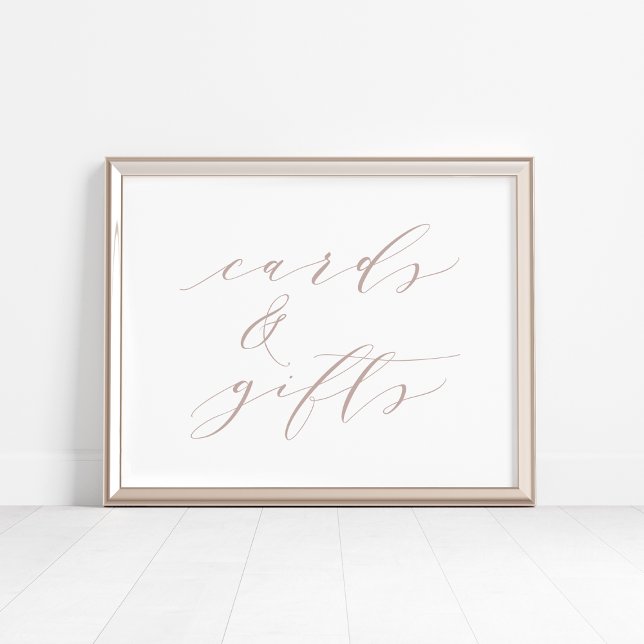 Rose Taupe Calligraphy Cards & Gifts Unterschrift Poster (Von Creator hochgeladen)