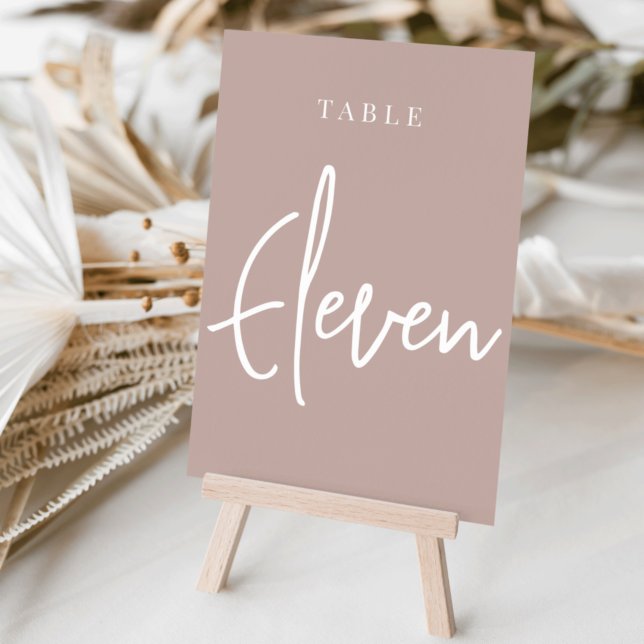 Rose Taupe Hand Scripted Table ELEVEN Tischnummer (Von Creator hochgeladen)