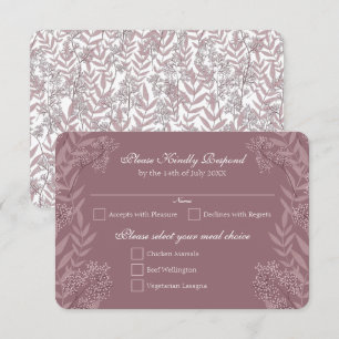Rose-Taupe-Hochzeit Vintage-Botanik Einladung