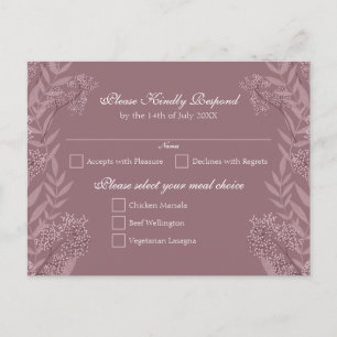Rose-Taupe-Hochzeit Vintage-Botanik Feiertagspostkarte