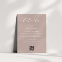 Rose Taupe Script Babyduschkarte