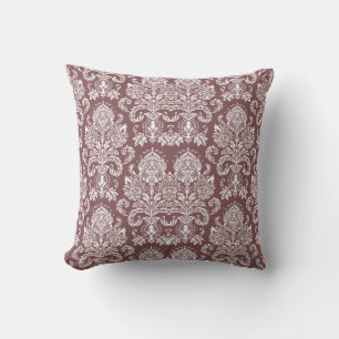 Rose Taupe Viktorianisch Damask Kissen
