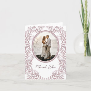 Rose Taupe Wedding Vintag Botanical Dankeskarte