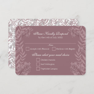 Rose Taupe Wedding Vintag Botanical Einladung