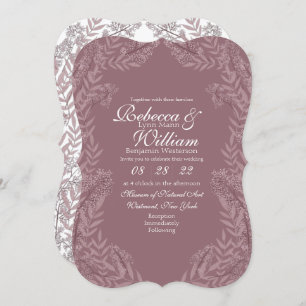 Rose Taupe Wedding Vintag Botanical Einladung