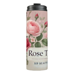 Rose Tea Design AI-Kunst Thermosbecher