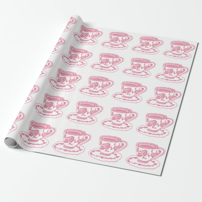 Rose Teacups Musterpapier Geschenkpapier (Ungerollt)