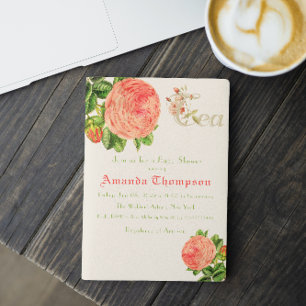 Rose Tee-Party Brunch Girl Babydusche Einladung