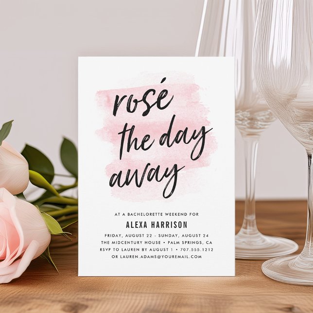 Rosé The Day Away Bachelorette Wochenende Einladun Einladung (Von Creator hochgeladen)