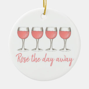 Rosé The Day Away Pink Blush Rose Weingläser Keramik Ornament