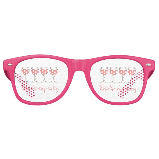 Rosé The Day Away Rosa Rose Glass Wein Lover Partybrille (Vorderseite)