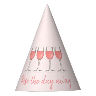 Rosé The Day Away Rosa Rose Glass Wein Lover Partyhütchen
