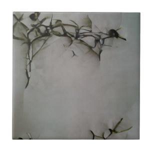 Rose thorns ätzing grafische abstrakte kunst fliese