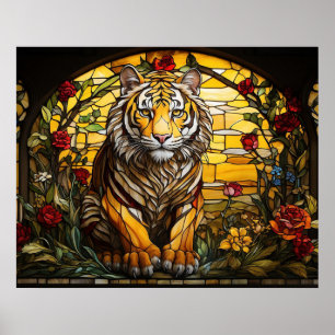 *~* Rose TIGER 5:4 AP68 Fantasy-Hartglas Poster