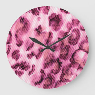 Rose Tiger: Tierexperimentelle Acryltextur Große Wanduhr