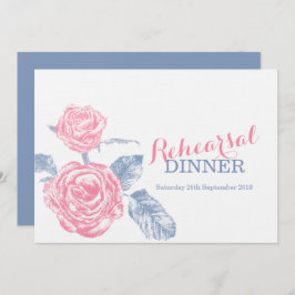 Rose Tintenfisch blau rosa Probe Abendessen einlad Einladung